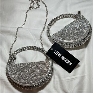 Steve Madden Glittering Silver Clutch